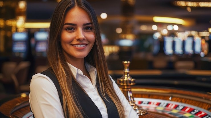 Allbet live dealer studio with professional dealers and multi-camera broadcast setup